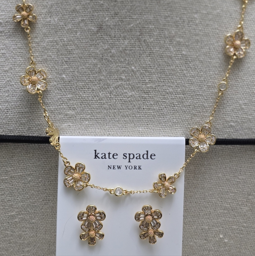 Kate Spade Fleurette Statement Necklace & Earrings